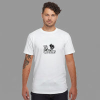 Load image into Gallery viewer, organic cotton unisex crewneck t-shirt USA made black tee with The Golf Father graphic